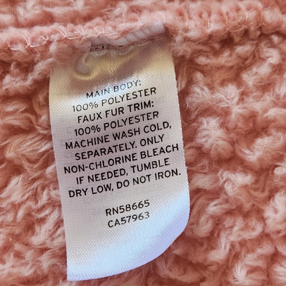 Nordstrom Cozy Pink and Cream Robe Size L #048 - Picture 3 of 10